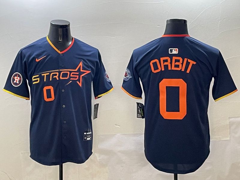 Men Houston Astros #0 Orbit Drak Blue Three generations Joint Name 2025 Nike MLB Jersey style 3->houston astros->MLB Jersey